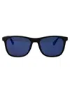 Lacoste Black Matte Acetate Sunglasses In Blue