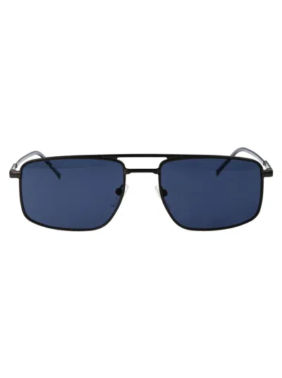 Lacoste Black Metal Sunglasses In Multi