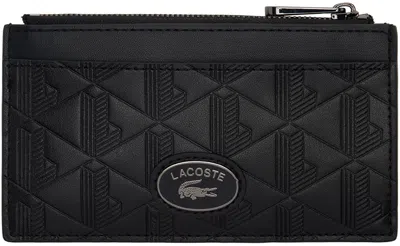 Lacoste Black Monogramme Zipped Wallet