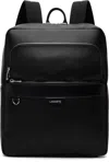 Lacoste Black Ossian Leather Backpack In Black