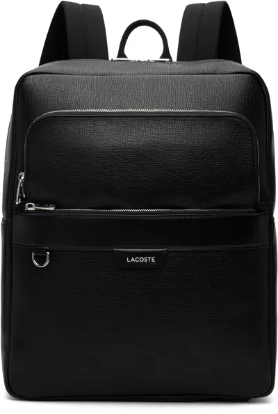 Lacoste Black Ossian Leather Backpack