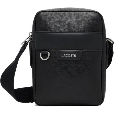 Lacoste Black Ossian Leather Satchel In Noir
