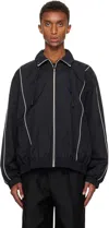 Lacoste Black Oversize Track Jacket In 031