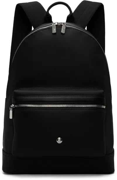 Lacoste Black Poly Canvas Backpack In Gray