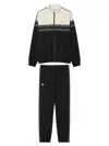 Lacoste Hooded Striped Tracksuit In Black