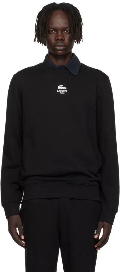 Lacoste Black Printed Fleece Sweatshirt