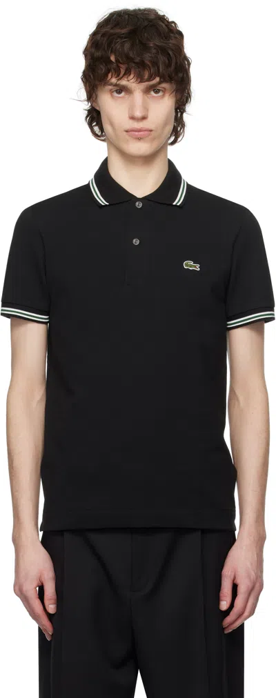 Lacoste Black Regular Fit Trim Accent Polo In 031