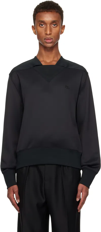 Lacoste Black Satin Sweatshirt In 031