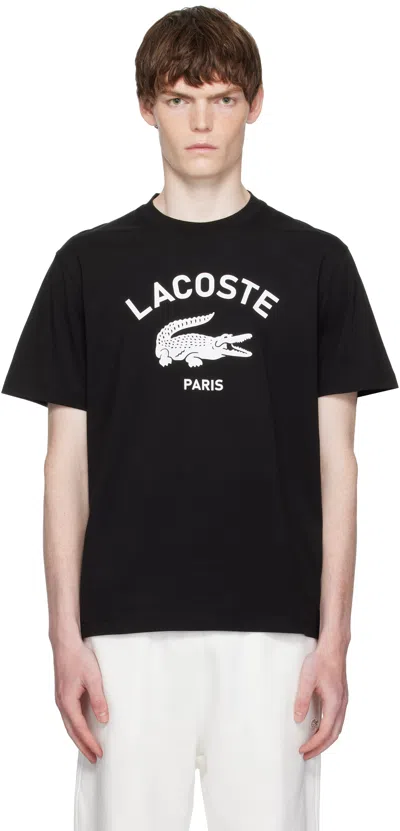 Lacoste Croc Logo T-shirt In Black