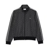 Lacoste Paris Zip-up Jacquard Jacket In Black