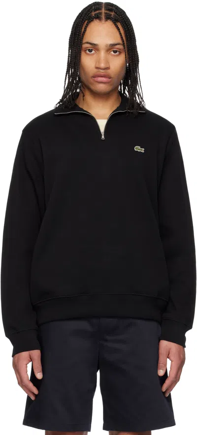 Lacoste Black Zip-up High-neck Sweatshirt