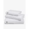 Lacoste Blanc Le Croco Logo-embroidered Organic Cotton Bath Towel 70x140cm Bath Towel In Blanc