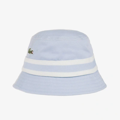 Lacoste Kids' Blue Cotton Twill Bucket Hat