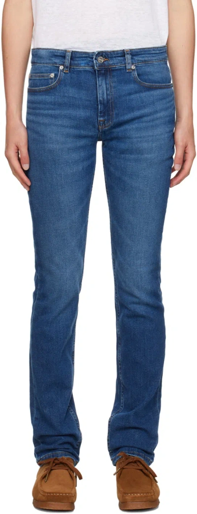 Lacoste Blue Slim Fit Jeans In Washed Deep