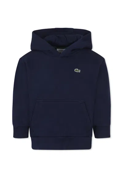 Lacoste Kids' Blue Sweatshirt For Boy With Crocodile
