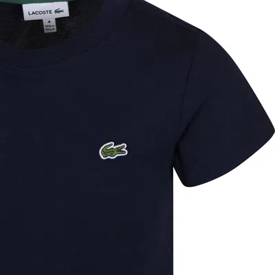 Lacoste Kids' Blue T-shirt For Boy With Crocodile