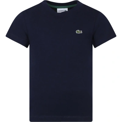 Lacoste Kids' Blue T-shirt For Boy With Crocodile