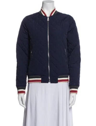 Pre-owned Lacoste Bomber Jacket In Blue