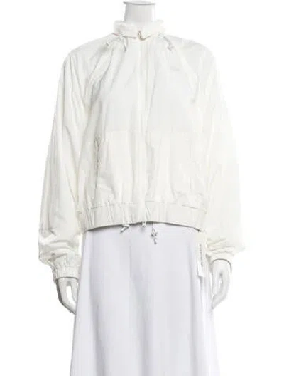 Pre-owned Lacoste Bomber Jacket In White