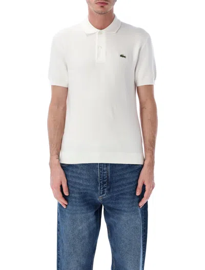 Lacoste Bouclé Knit Polo Classic Fit In White
