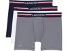 Lacoste Long Stretch Cotton Jersey Boxer Brief 3-pack In Multi