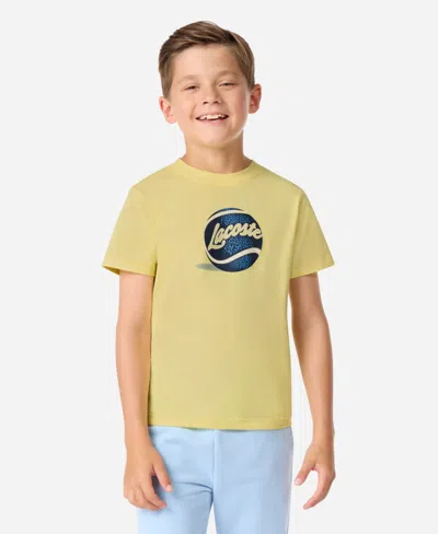 Lacoste Kids' Boys' 10-16 Tennis Ball Crewneck T-shirt In Yellow