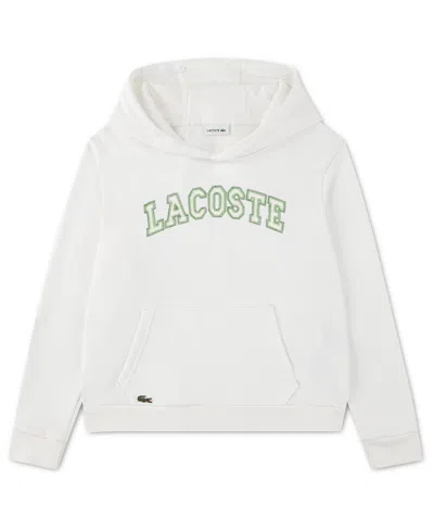 Lacoste Kids' Boys' 10-16 Chain Stitch Pull-on Hoodie In White