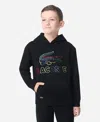 Lacoste Boys 8-20 Logo Embroidered Hoodie In Black