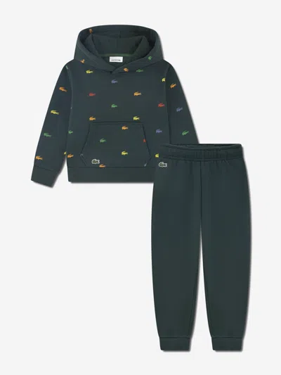 Lacoste Babies'  Boys Allover Croc Tracksuit In Blue