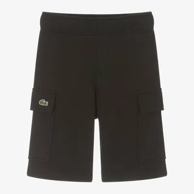 Lacoste Kids' Boys Black Cotton Cargo Shorts