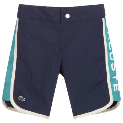 Lacoste Kids' Boys Blue Logo Swim Shorts