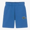 LACOSTE BOYS BLUE ORGANIC COTTON JERSEY SHORTS