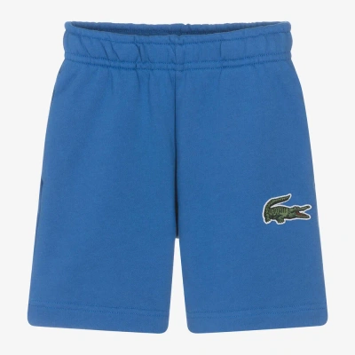 Lacoste Kids' 鳄鱼刺绣棉短裤 In Blue