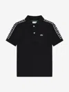 Lacoste Boys Carbonised Interlock Polo Shirt In Black