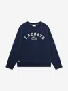 Lacoste Boys Chenille Logo Sweatshirt In Blue