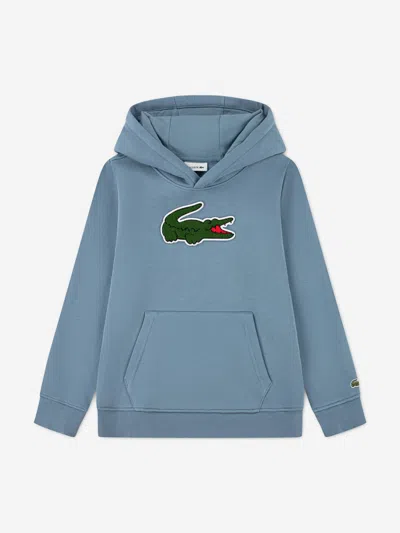 Lacoste Kids' Boys Chenille Patch Hoodie In Blue