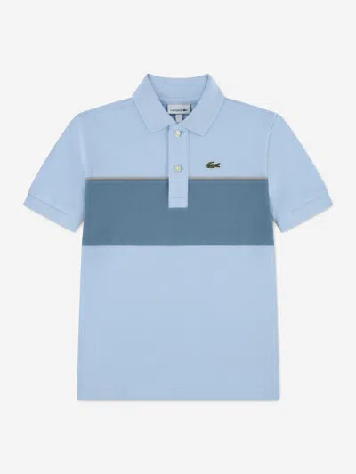 Lacoste Kids'  Boys Chest Stripe Polo Shirt In Blue