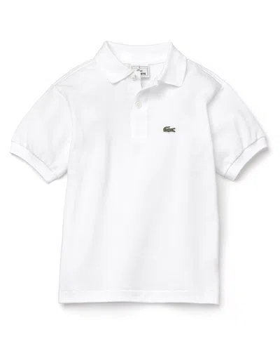 Lacoste Kids' Logo-embroidered Short-sleeved Polo Shirt In White