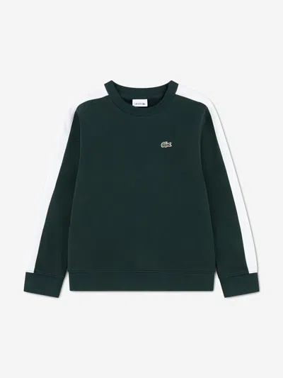 Lacoste Kids'  Boys Colourblock Crew Sweatshirt In Green