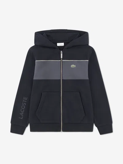 Lacoste Kids'  Boys Colourblock Hoodie In Black