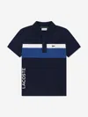 Lacoste Boys Colourblock Polo Shirt In Blue