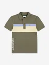 Lacoste Boys Colourblock Polo Shirt In Green