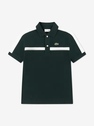 Lacoste Kids'  Boys Colourblock Polo Shirt In Green