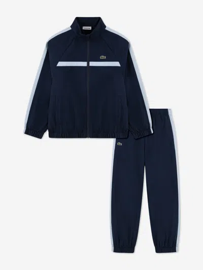 Lacoste Babies'  Boys Colourblock Poly Pongee Tracksuit In Navy
