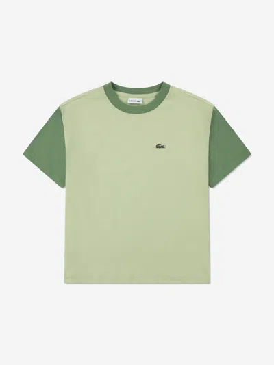 Lacoste Babies'  Boys Colourblock Relaxed T-shirt In Green