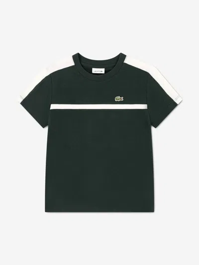Lacoste Babies'  Boys Colourblock Stripe T-shirt In Green
