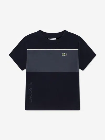 Lacoste Babies'  Boys Colourblock T-shirt In Black