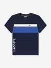 Lacoste Boys Colourblock T-shirt In Blue