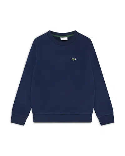 Lacoste Boys' Core Fleece Crewneck Sweatshirt - Little Kid, Big Kid In Blue
