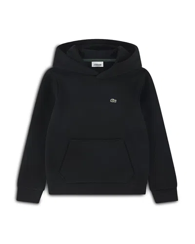 Lacoste Boys' Core Fleece Pullover Hoodie - Big Kid In Black
